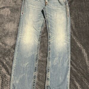 True Religion Men's Faded Blue Straight Jeans